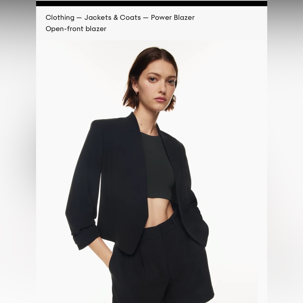 Babaton Black Open-Front Power Blazer